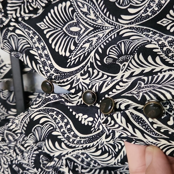 Anthropology Romper Size 4 Bohemian Lounge Paisley Fall Ruffle Sleeve - Picture 10 of 15